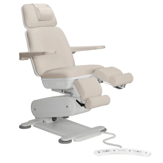 Fotoliu electric de podologie, STELLA 3s, culoare natur, pedala de picior cu functie de memorie