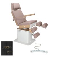 Fotoliu electric de podologie RUCK MOON, CPL stejar, suport pentru picioare, culoare taupe, electric, pedala de picior cu fir si functie de memorare