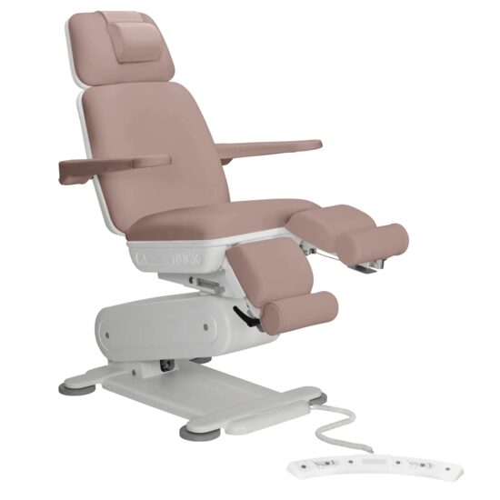 Fotoliu electric de podologie, STELLA 3s, culoare taupe, pedala de picior cu functie de memorare