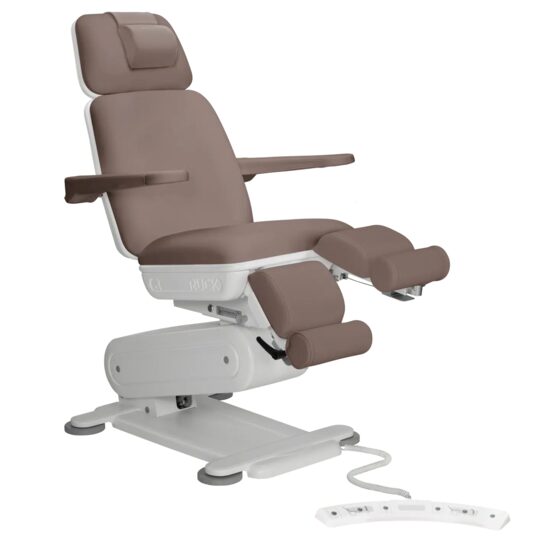 Fotoliu electric de podologie, STELLA 3s, culoare nutmeg, pedala de picior cu functie de memorie