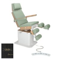 Fotoliu electric de podologie RUCK MOON, CPL stejar, suport pentru picioare, culoare salvie, electric, pedala de picior cu fir si functie de memorare