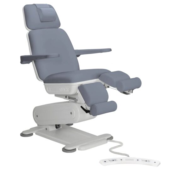 Fotoliu electric de podologie, STELLA 3s, culoare ocean, pedala de picior cu functie de memorie