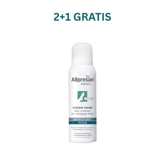 Allpresan diabetic crema spuma cu microargint, 125 ml 2+1 GRATIS