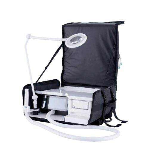 Sistem mobil RUCK Nova Pro tip rucsac, cu lupă iluminată, alb/Dark Granite, material TPU, 46,5 × 31,5 × 48 cm
