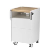 Dulap mobil RUCK ROOM move S, cu compartiment pentru aparatura si 2 sertare, finisaj stejar CPL, compatibil cu unitatea profesionala CIRCLE XL pentru dreptaci, dimensiuni (I x L x A): 77 x 46 x 52 cm.