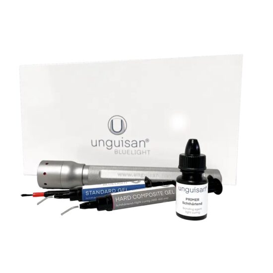 UNGUISAN Blue Light Set Complet(Gel 3ml, Hard Composite gel 4g,grund 15ml, lampa LED)